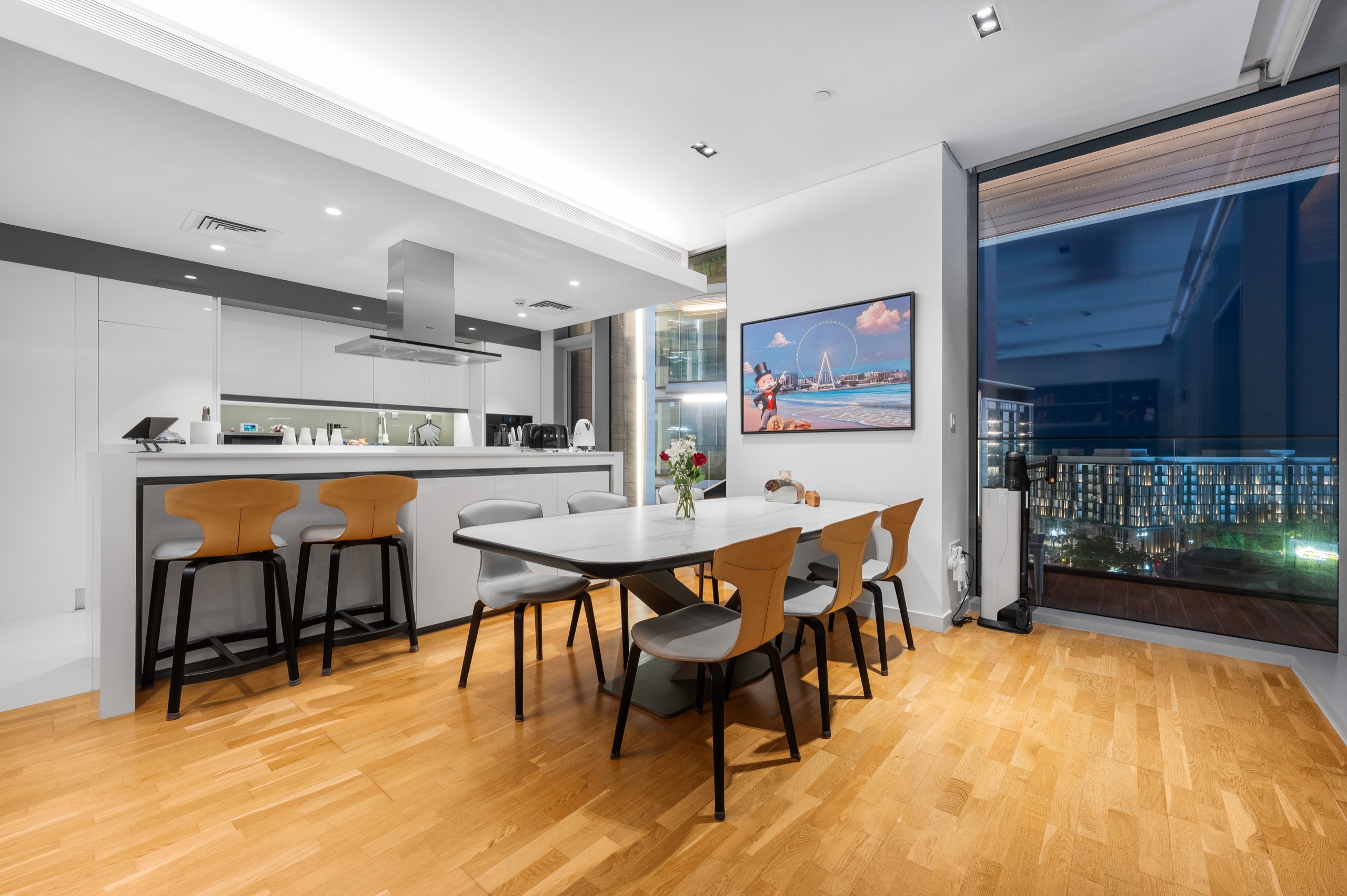 Kitchen and Dining at Night